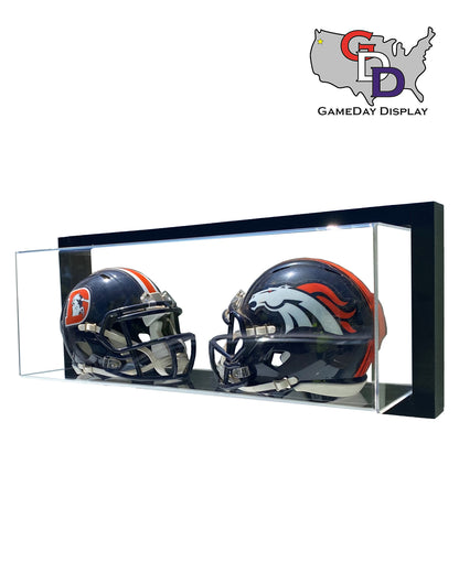 Framed Acrylic Wall Mount Double Mini Helmet Display