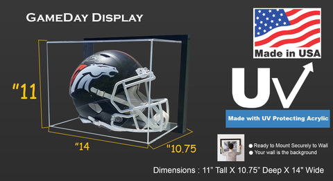 EZ Mount Framed Acrylic Wall Mount Football Helmet Display Case