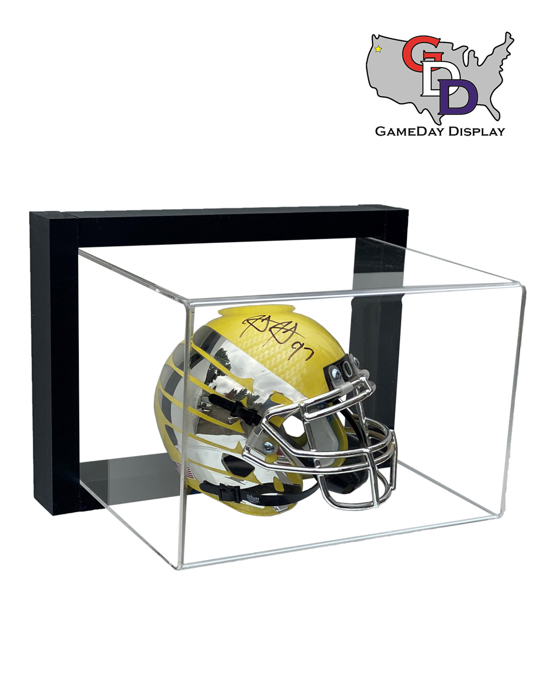 Framed Acrylic Wall Mount Football Mini Helmet Display Case