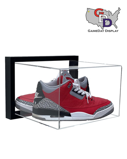 Framed Acrylic Wall Mount Shoe Pair Display Size 11 and Under