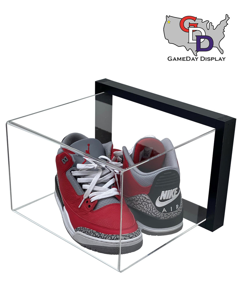 Framed Acrylic Wall Mount Shoe Pair Display Size 11 and Under