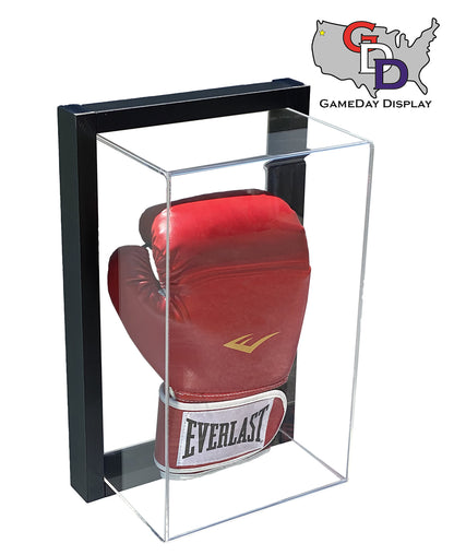 Framed Acrylic Vertical Boxing Glove Display Case UV Protecting