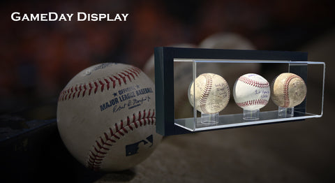 Image of Framed Acrylic Wall Mount 3 Baseball Display Case