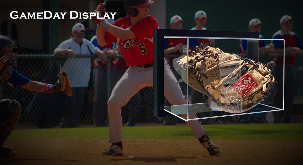 Framed Acrylic Wall Mount Baseball Glove Mitt Display UV Protecting