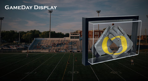 Framed Acrylic Wall Mount Football Glove Display Case