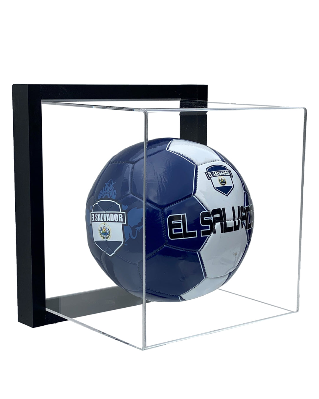 Framed Acrylic Full Size Soccer Ball Display Case UV Protecting Secure Mount