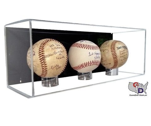 Acrylic Wall Mount 3 Baseball Display Case