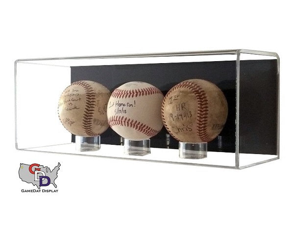 Acrylic Wall Mount 3 Baseball Display Case