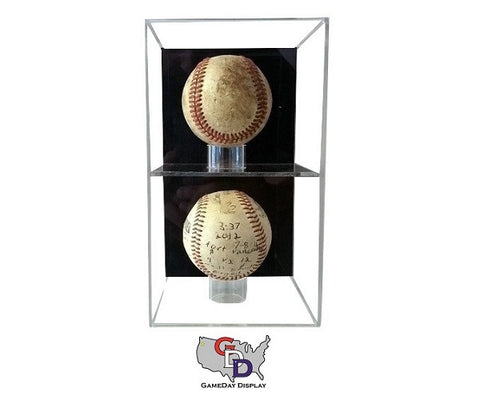 Acrylic Wall Mount Vertical 2 Baseball Display Case