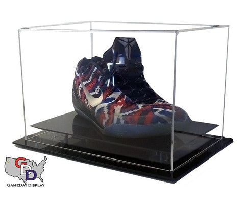 Acrylic Desk Top Small Shoe Display Case - Size 11.5 and Under
