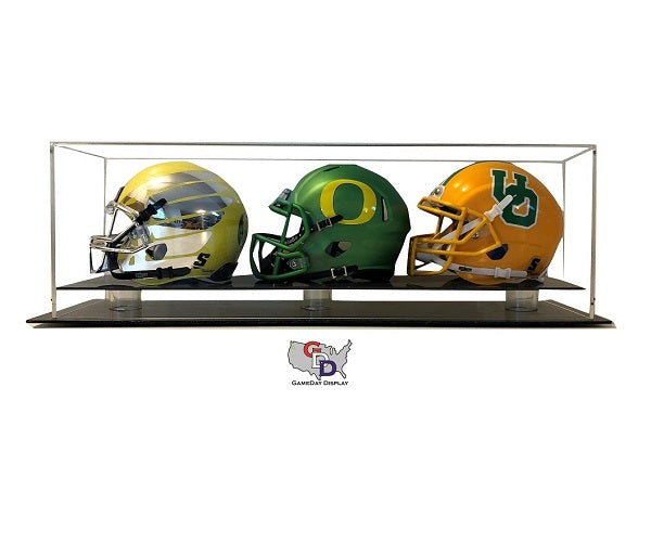 Acrylic Desk Top Triple Mini Helmet Display Case