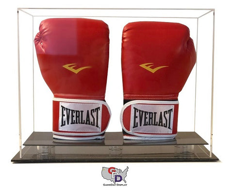 Image of Acrylic Desk Top Vertical Double Boxing Glove Display Case
