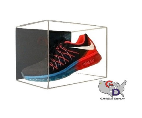 Image of Acrylic Wall Mount Small Shoe Display Case - Size 11.5 and Under