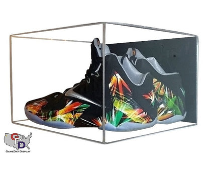 Acrylic Wall Mount Small Shoe Pair Display Case - Size 11.5 and Under