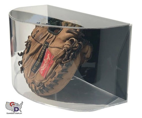 Image of Curved Acrylic Wall Mount Baseball Glove Display Case