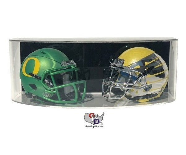 Curved Acrylic Wall Mount Double Mini Helmet Display Case