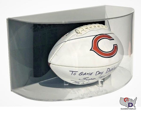 Image of Curved Acrylic Wall Mount Full Size Football Display Case
