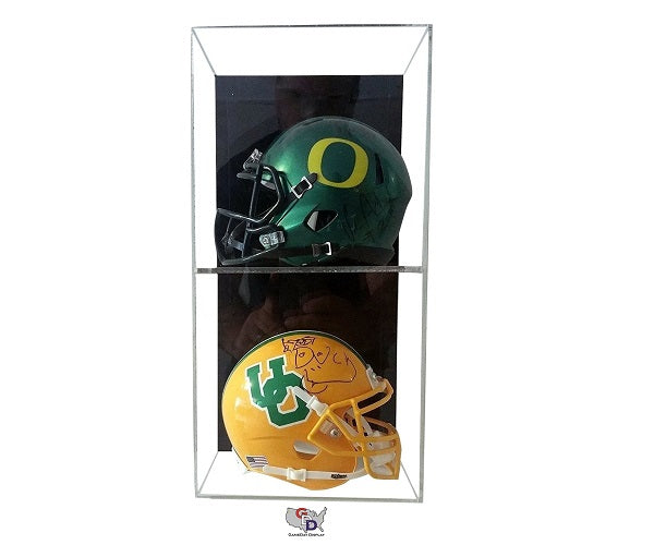 Acrylic Wall Mount Vertical Double Mini Helmet Display Case