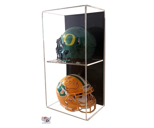 Acrylic Wall Mount Vertical Double Mini Helmet Display Case